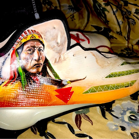 Custom cleats by Adidas hand painted brand new size men’s 12 never been used - Picture 1 of 10